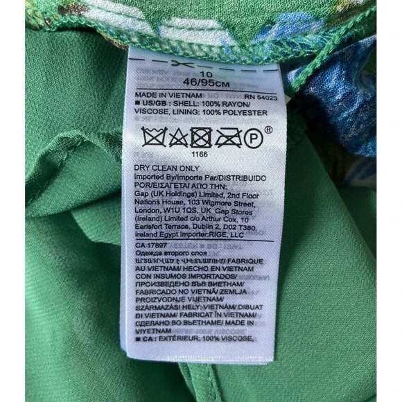 NWT Banana Republic Dress Green Blue Floral Size 10 New - Picture 4 of 4